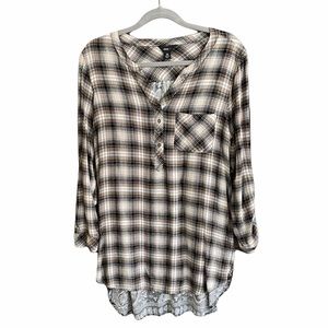 Intro Plaid Long Sleeve Button Down M